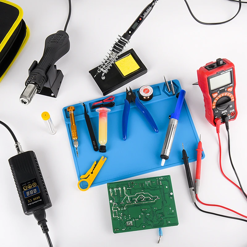 QH ESD Mat Heat Insulation Working with Magnetic Groove Heat-resistant Adsorption Station Repair Soldering Insulator Pad | Инструменты
