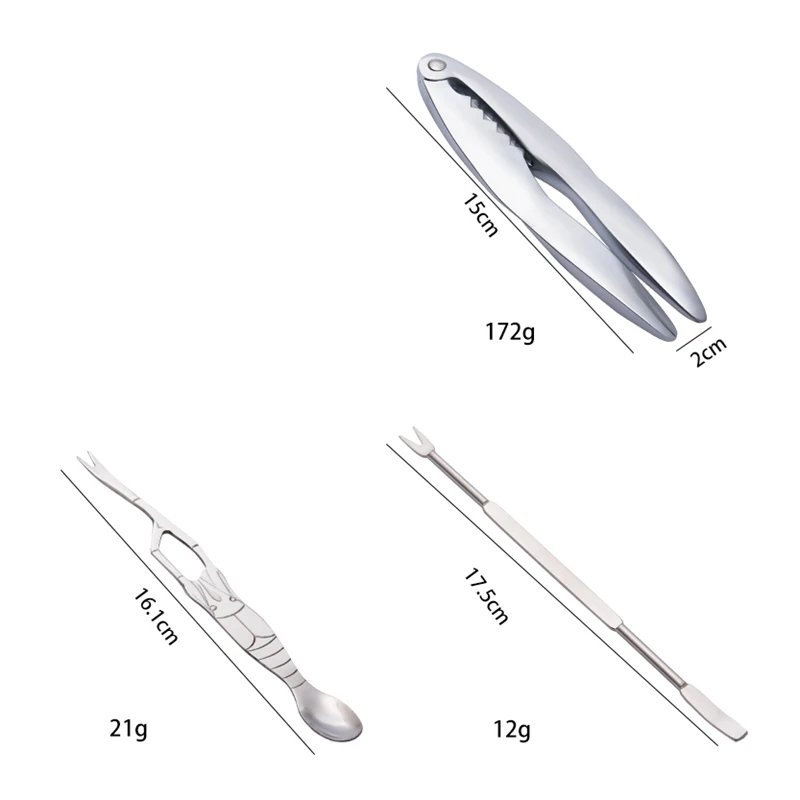 Крекеры для морепродуктов, палочки s Нержавеющая сталь для ложек, краб, кожура, креветки, инструмент, омары, кальмп, плоскогубцы, клипса, палочки-3 шт