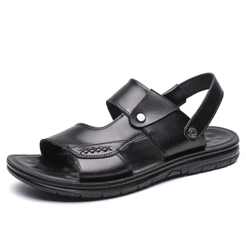 

Leather Summer Header Level Leather Men's Sandals Sandals Soft Antiskid Slippers