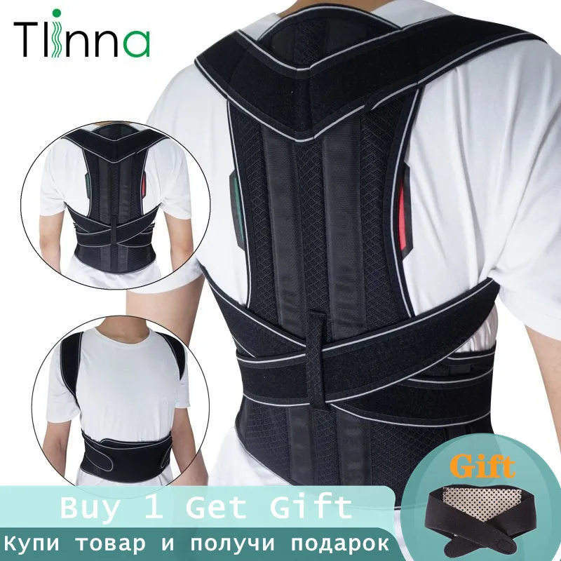 

Tlinna Adjustable Back Spine Posture Corrector Adult Humpback Pain Back Support Brace Shoulder Belt Posture Correction