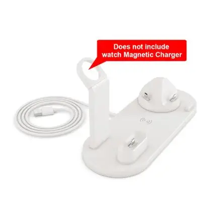 white 10 Вт Qi Беспроводное зарядное устройство для Blackview BV6800 Pro BV5800 pro BV9500 BV9600 Pro usb type C 4 в 1 Зарядная Станция док-станция - Тип штекера: white