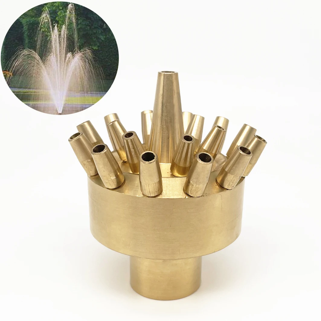 New 1" 1.5" Brass 3 Layers Fountain Nozzles Garden Pool Fountain Head