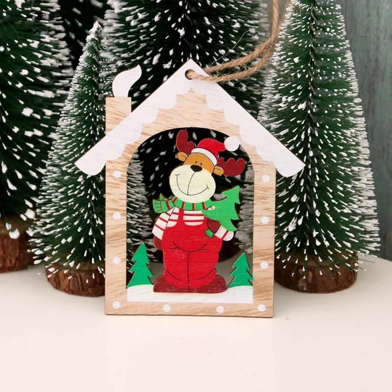 Деревянные елочные украшения Санта-Клаус подвесной кулон рождественские украшения для подарков для дома Navidad декор год