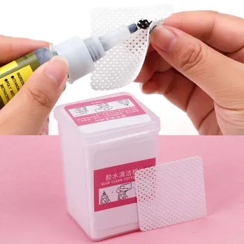 

200/400Pcs Eyelash Glue Remover Cotton Wipes Eyelash Extension Glue Cleaning Pads Lint-Free Paper Cotton Lash Pad Make Up Tools