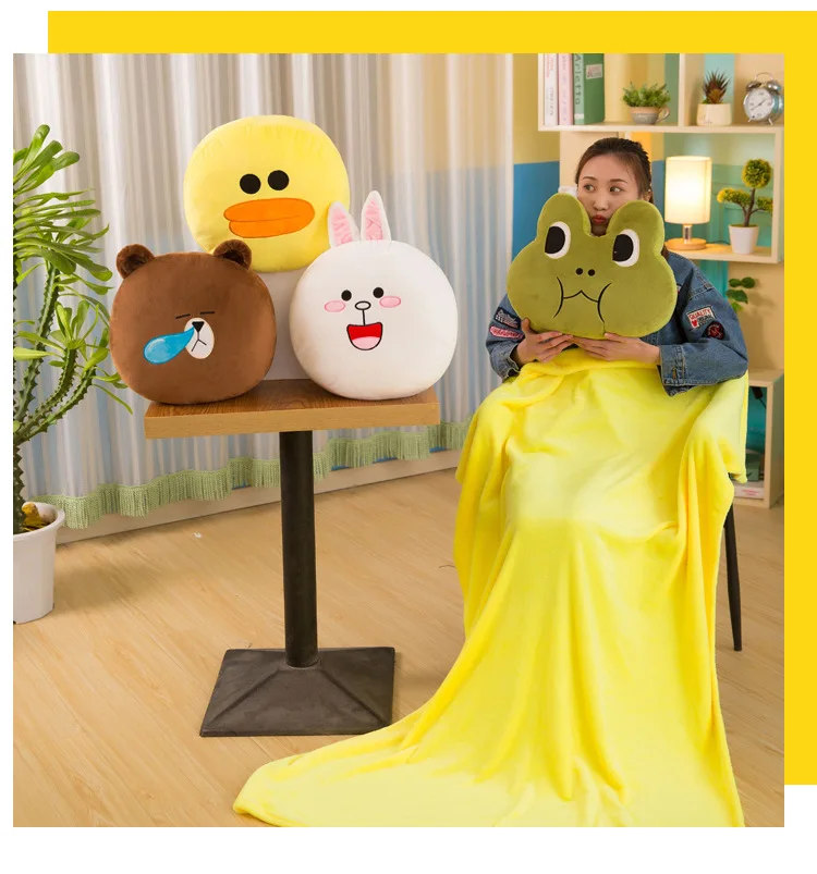 Cartoon Summer Blanket Pillow Rabbit Airable Cover Plush Toys Girl'S Gift Large Amount Can Be Printed Logo