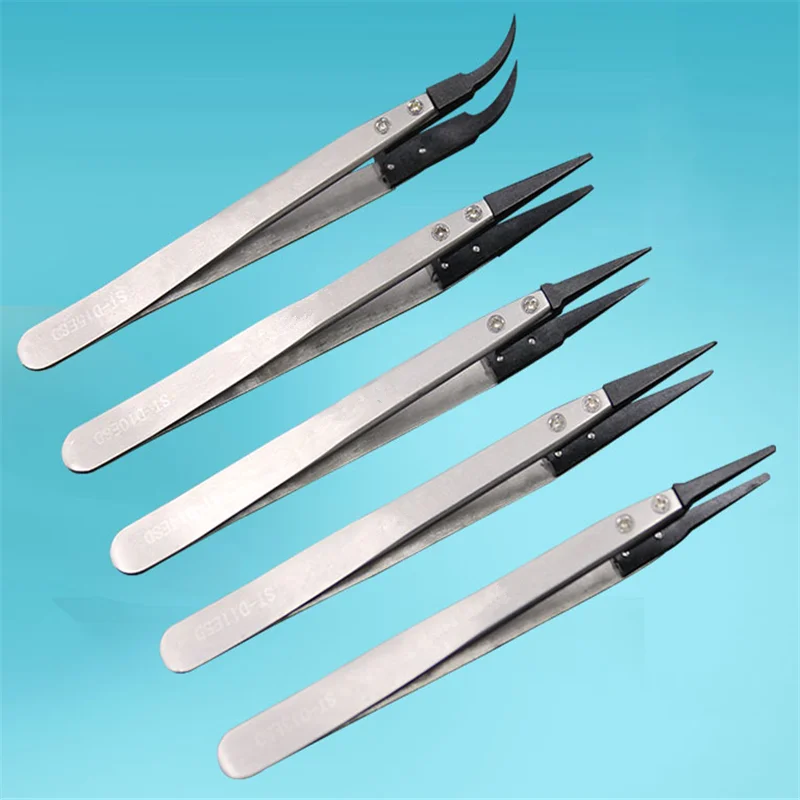 Пинцет ESD Сменная головка антистатический углеродное волокно щипцы для головы