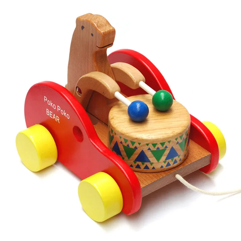 

Building Blocks of Winnie the Drums Car Educational CHILDREN'S Toy Toddler Dragging Toys Barrow Toy Children. 5