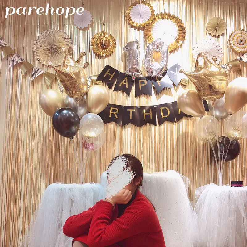 Matte Metallic Tinsel Foil Shimmer Curtain Birthday Party Photo Booth Backdrop Kids Unicorn Party Baby Shower Wedding Decoration (4)