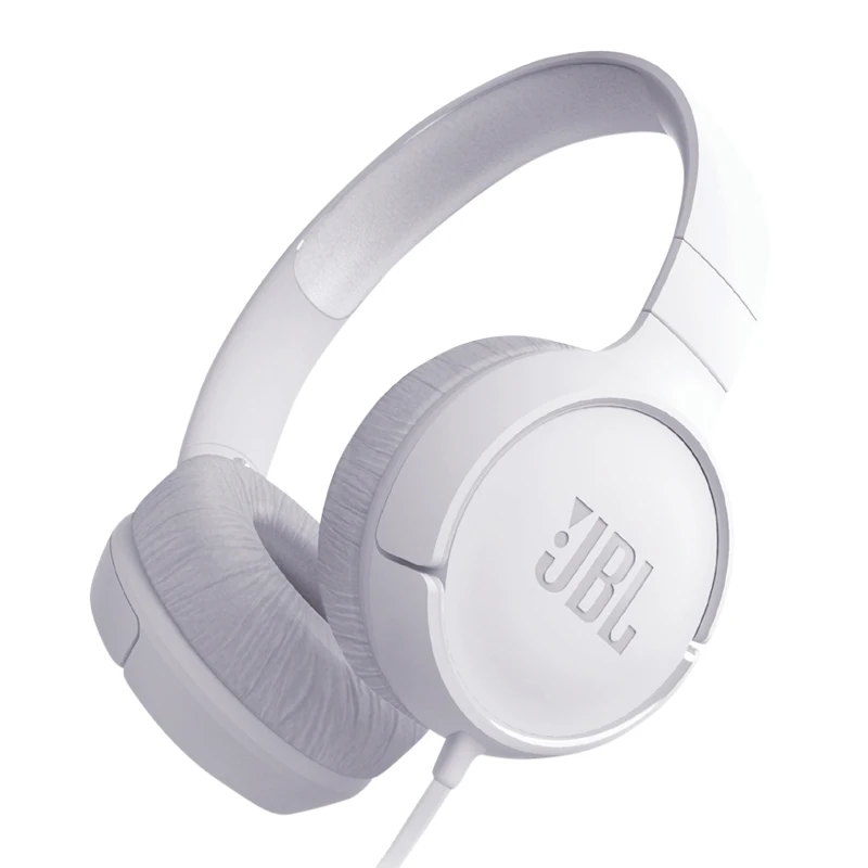 White Оригинальные проводные наушники JBL T500 с чистым басом, наушники для спортивной игры, гимнастики, складные наушники, 1 кнопка, светильник с микрофоном - Цвет: White