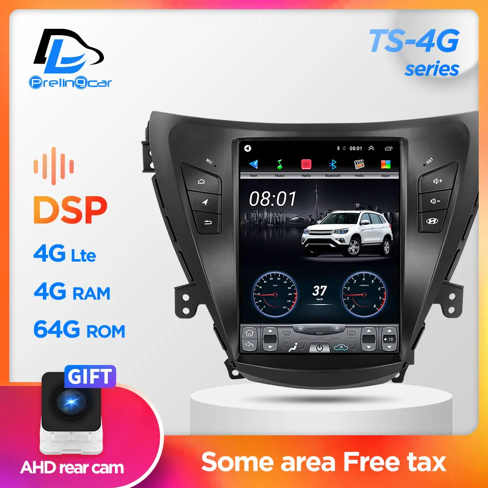 64G ROM Vertical screen android car gps multimedia video radio player in dash for hyundai elantra 2011-2013 years car navigaton