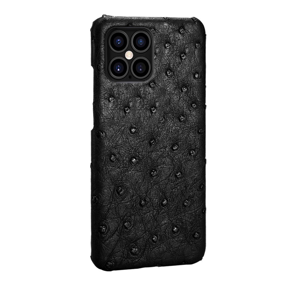 100% Оригинальный страусиный кожаный чехол для телефона iPhone 12 Pro Max 12mini Роскошный