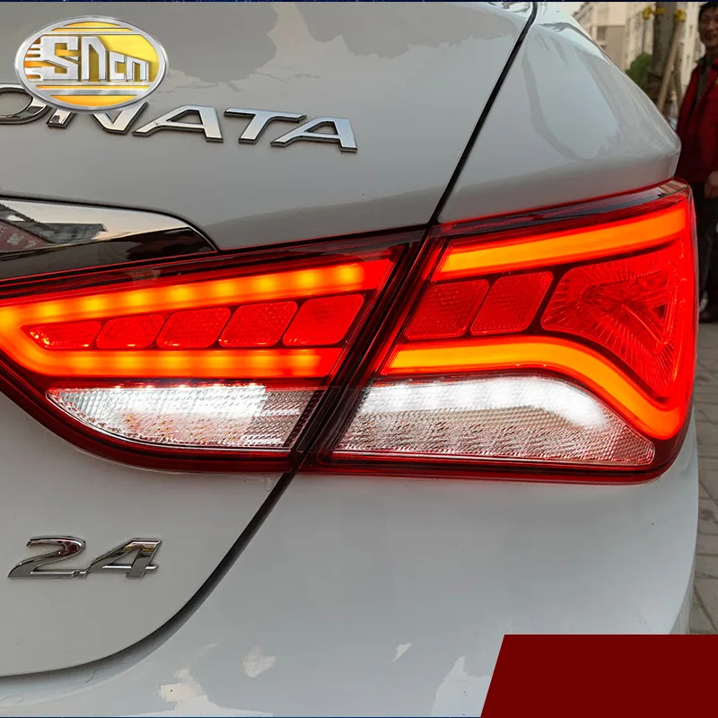 Car LED Tail Light Taillight For Hyundai Sonata YF 2011 - 2014 Rear Fog Lamp + Brake Light + Reverse Light + Dynamic Turn Signal