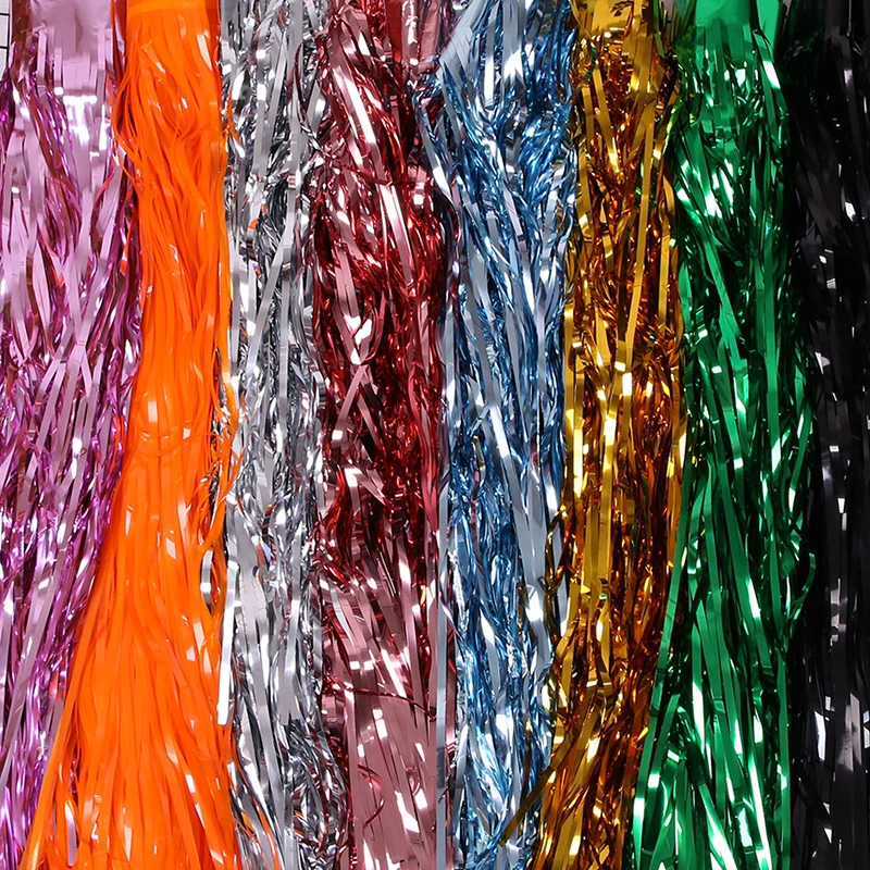 New Table Skirt Wedding Decoration Table New Year Easter Decoration For Home Birthday Party Decor Metal Rain Tinsel Table Skirt 3