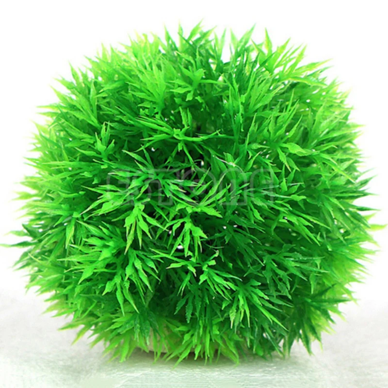 Dia. 8cm Aquarium Plants Decoration Simulation Plastic Grass Ball Fish Tank Background Decor Water Weeds Ornament Aquarium