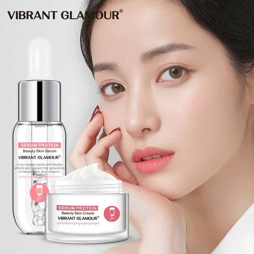 

VIBRANT GLAMOUR Serum Protein Repair Face Cream Face Serum Anti-Wrinkle Moisturizing Lifting Face Essence Sensitive SkinCare Set