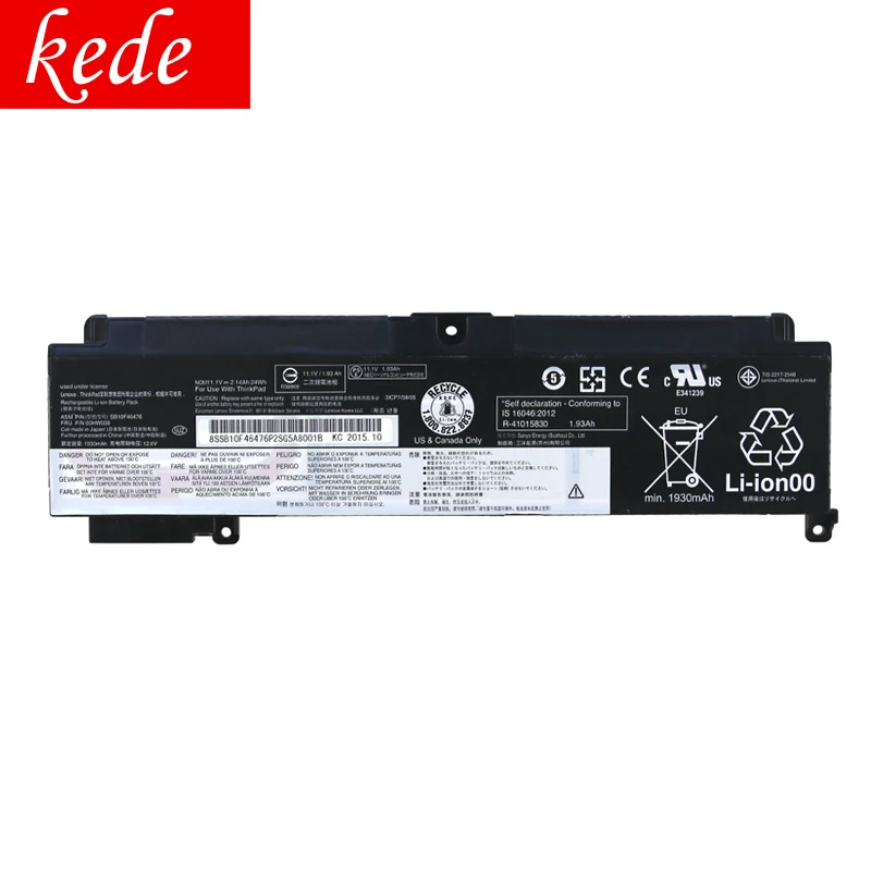 Оригинальный аккумулятор kede для ноутбука Lenovo ThinkPad T460s 01AV405 01AV407 SB10J79004 SB10F46463 00HW024