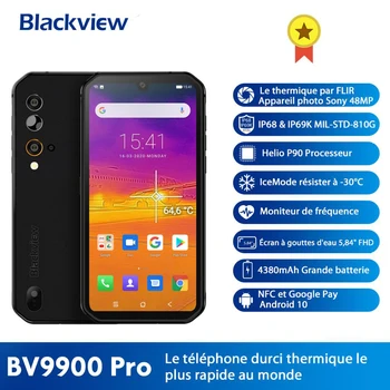 Перейти на Алиэкспресс и купить Blackview BV9900 Pro caméra thermique téléphone портативный Восьмиядерный Helio P90 8 Гб 128 ГБ IP68 смартфон 48MP téléphone caméra