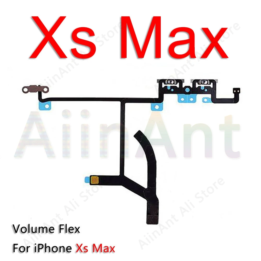 New High Quality Power Flex For iPhone X Xs Max XR 6 6s 7 8 Plus Mute Button Volume Power Flex Cable with Metal Repair Parts