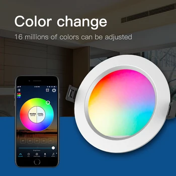 

9W Bluetooth Smart Downlight US EU Standard Mesh Downlight RGB Promise Dimming Group Control APP Control Work With Alexa Google