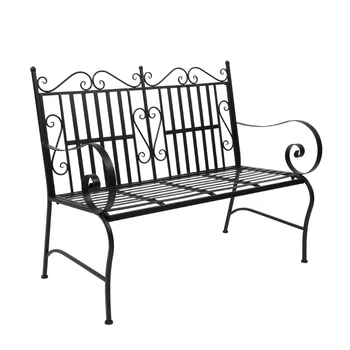 

Iron Double Sofa Chair Black 113.03 x 44.45 x 93.98cm perfect for a backyard or front porch area