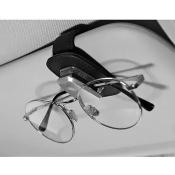 

Inner Glasses Clip Black Storage Holder Leather+Metal Claw Parts Universal