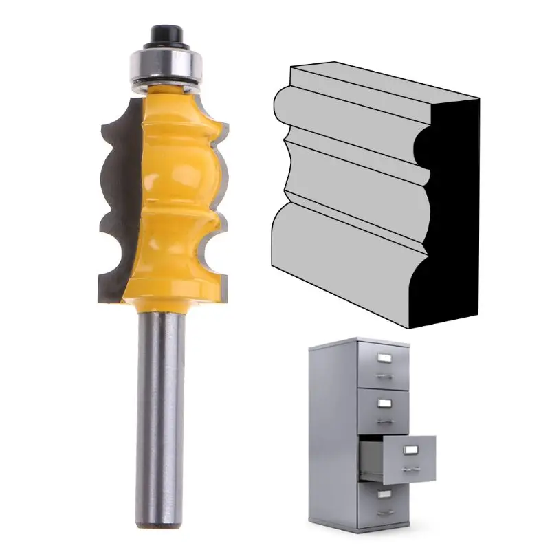 

8mm Shank Architectural Cemented Carbide Molding Router Bit Wood Cutting Cutter Power Tools