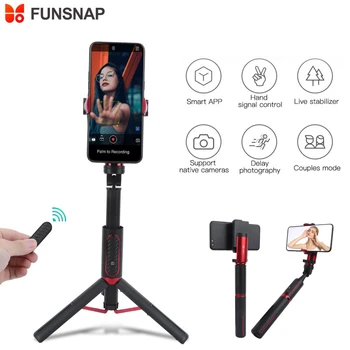 

FUNSNAP Capture Q Handheld Gimbal Phone Stabilizer Selfie Stick Extension Rod Tripod for Smartphone Vlog Video Live Streaming