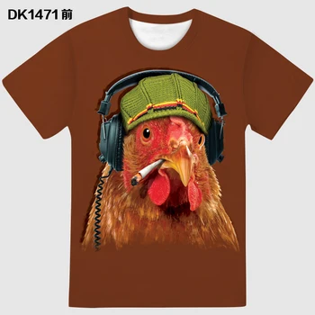

Summer 3d printed Diaoyan rooster male T-shirt fashion trend round neck men's short-sleeved t-shirt
