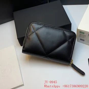 

2020 NEW Women wallet Leather wallet Black zipper Genuine Leather Ladies wallet Card package Luxury designer Coin Purse