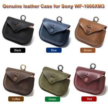 

Real Leather Case for WF-1000XM3 Portable Protective Cover with Anti-lost Buckle for WF-1000XM3 Wireless Bluetooth Headset