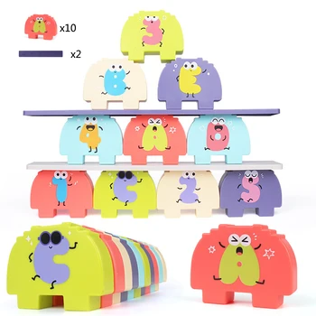 

12 Pcs Portable Learning Stacking Games Training Early Educational Kids Gift Balancing Blocks Interlock Toy Funny for Home Trave