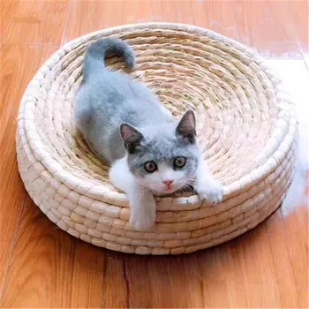 

Pet Cat Scratch Board Bowl Nest Cat Bed House Handmade Weaving Massage Scratching Pad Kitten Rabbit Mat Cat Toy Chicken Rest Bed