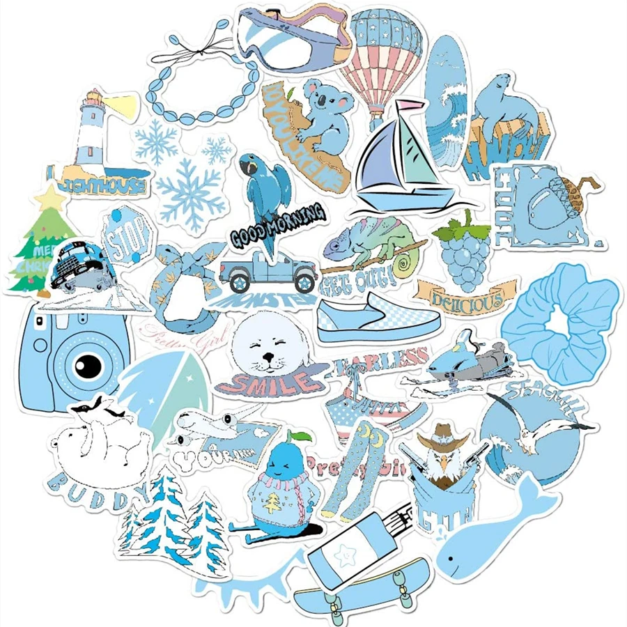 stickers for hydro flask blue