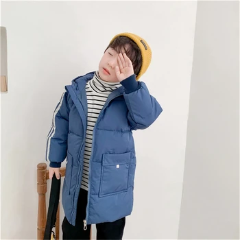 

INPEPNOW Striped Children's Down Jacket for Boy Winter Coat Keep Warm Winter Overalls for Girls Outwear Monkler Parka for Girls