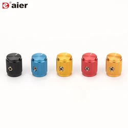 5-Pack Black Guitar Pedal & Amp Potentiometer Knobs with Set Screws (Yellow)