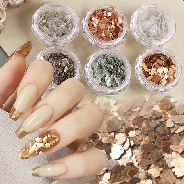 Gold Copper Thin Metallic Nail Charms