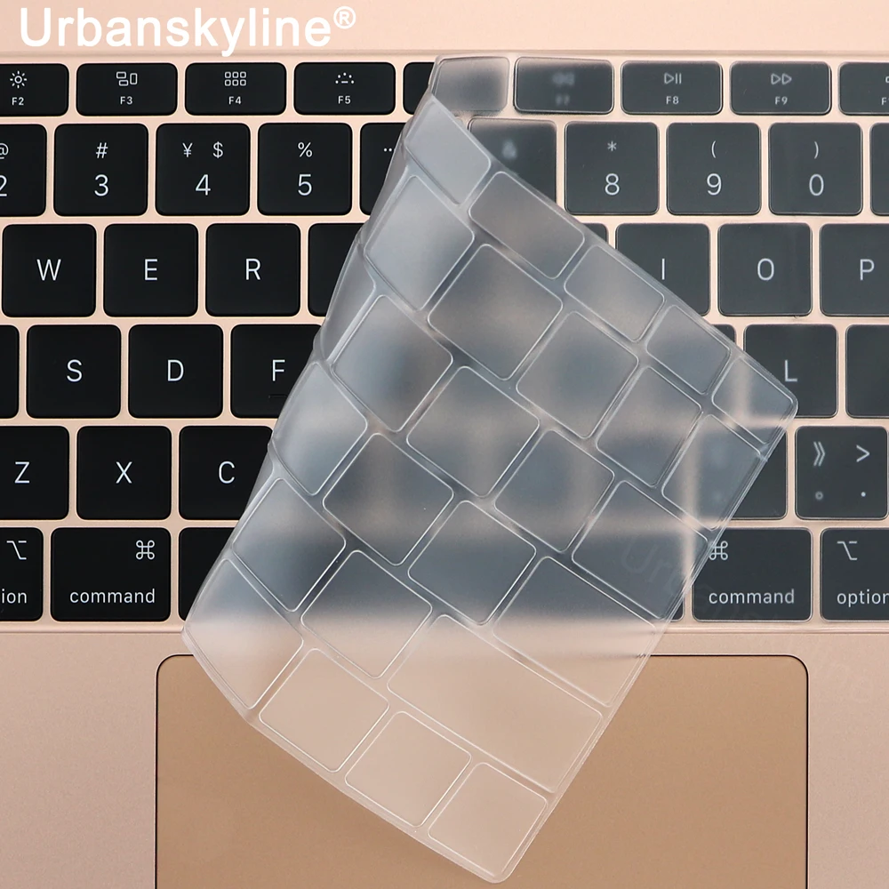 Чехол для клавиатуры Macbook Air 13 11 Pro 15 16 17 12 Touch Retina Прозрачный Силикон ТПЭ Film Clear EU US