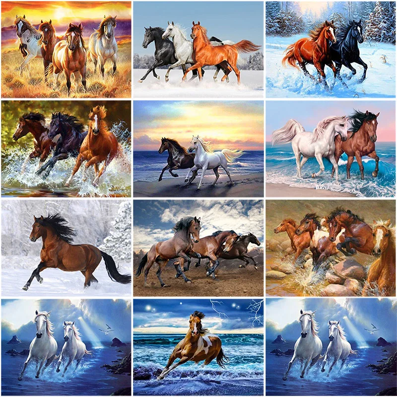 5D алмазная Картина лошадь полная круглая картинка с животными для вышивки со стразами Сделай Сам мозаика Стразы наборы для вышивки крестиком настенный домашний декор