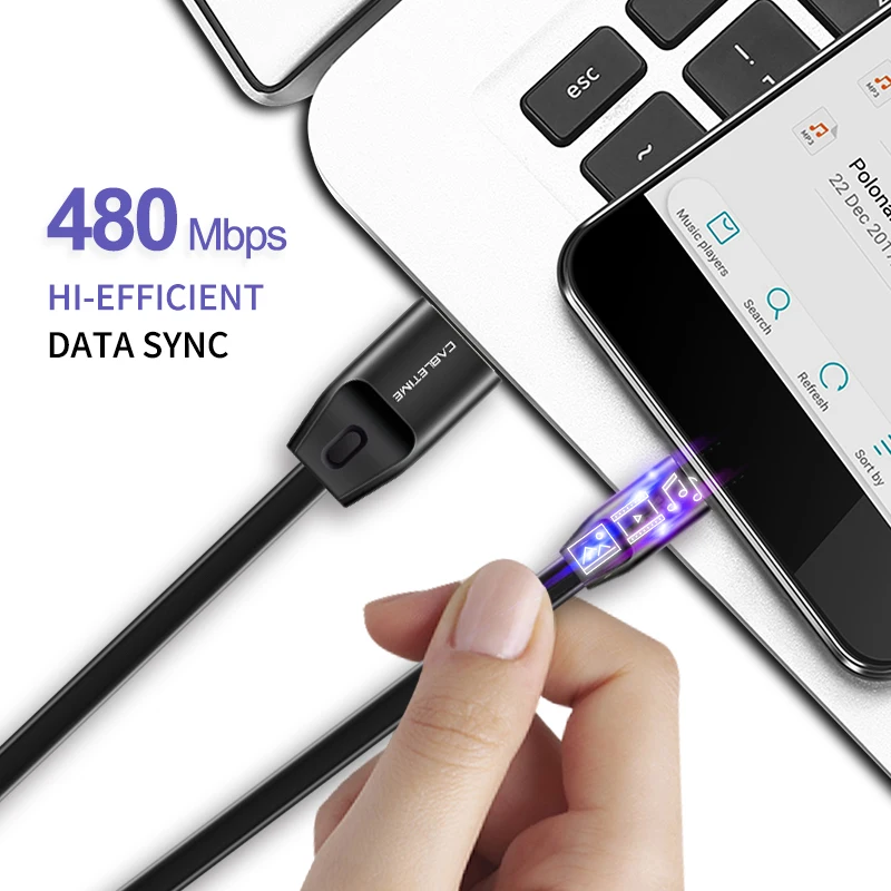 Высококачественный Кабель Micro USB CABLETIME кабель для Samsung Xiaomi Android шнур 2 4 А зарядное