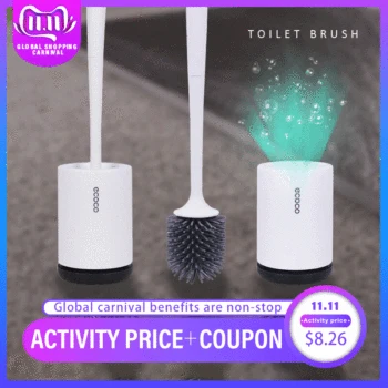 

Silicone Toilet Brush With Soft Bristle, Bathroom Toilet Bowl Brush And Holder Set, Constructed Of Durable ThermoPlastic Rubber