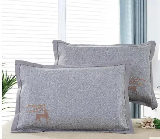 

Summer mat pillowcase adult rattan mat pillow mat summer single ice silk mat pillowcase a pair