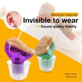 

Unique Mini Invisible Hearing Aid Digital Hearing Aids For The Elderly In The Ear Sound Amplifier With 6pcs Batteries