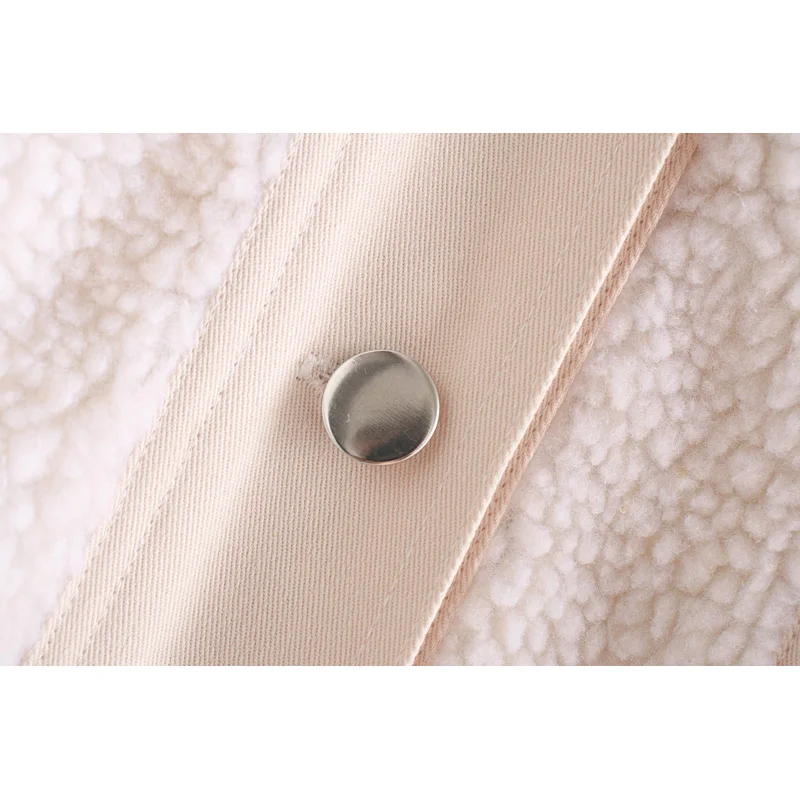 Most effective  Fashion Za Women Casual 2019 Winter Solid Fleece Coat Turn Down Collar Long Sleeve Single-breasted 