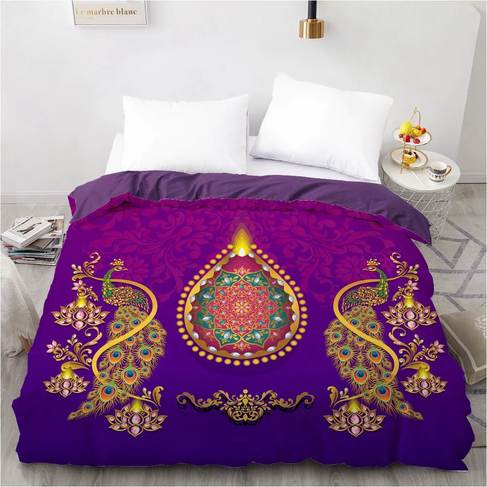 

3D HD Printing Custom Duvet Cover Comforter/Quilt/Blanket case Twin Full Queen Bedding 220x240 Wedding Purple Bedclothes