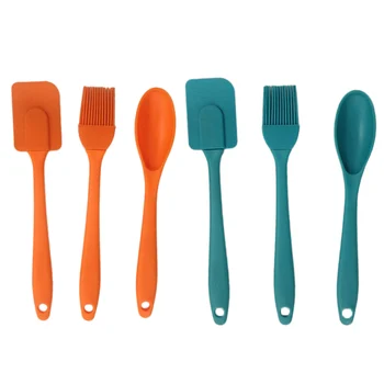 

Random Color Baking Utensil Making Cake Bread Tools Food Grade Spatula Brush Spoon Set Portable Silicone Kitchen Gadgets 3Pcs