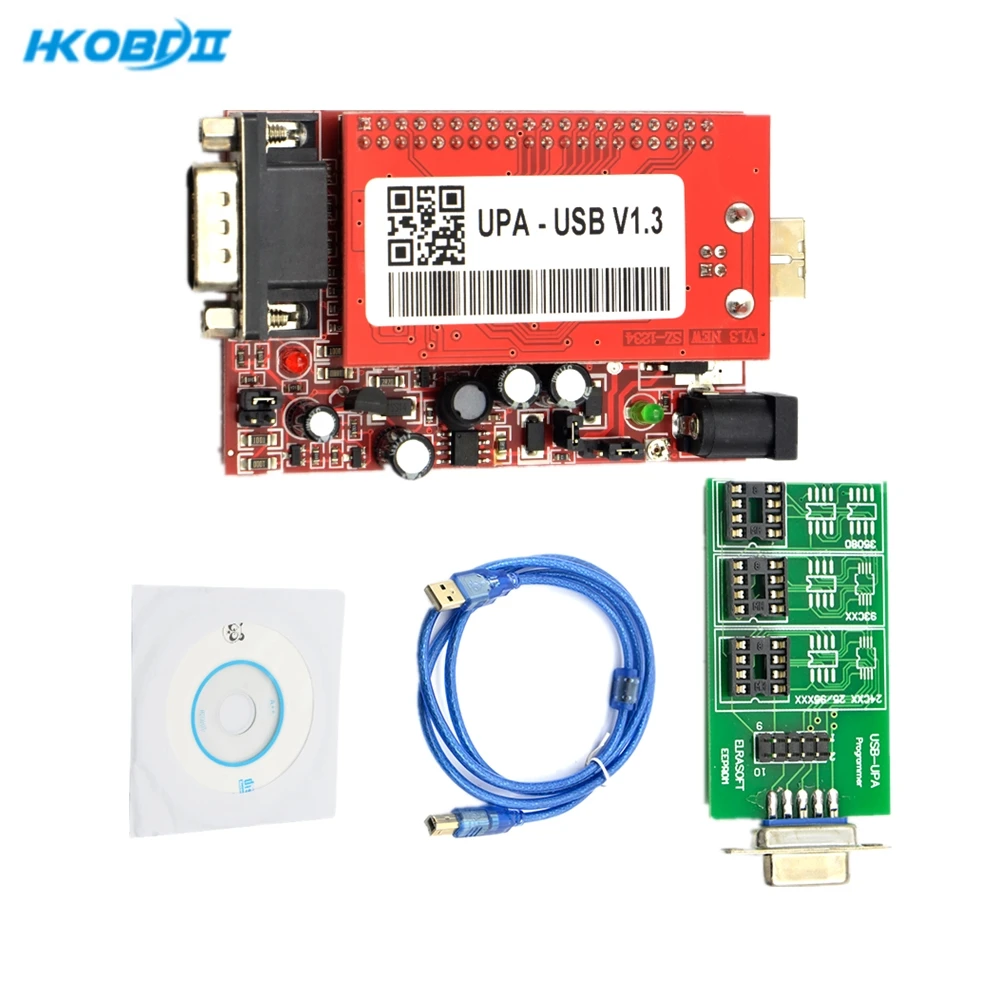Новый USB программатор HKOBDII UPA V1.3 полностью Адаптеры инструменты для настройки