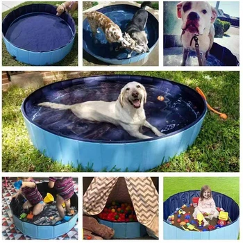 

Foldable Pet Dog Swimming Pools PVC Dog Cat Summer Bathing Tub Large Space Collapsible Outdoor Washing Pond Waterproof Dog House