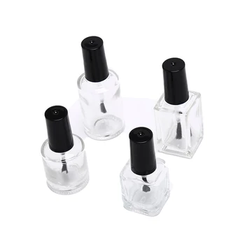 

Transparent 10ml/15ml Nail Polish Glass Bottle Empty With A Lid Brush Empty Cosmetic Containers Nail Glass Bottles With Brush