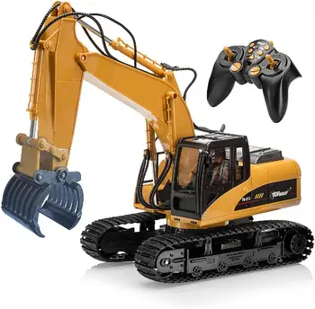 

1/14 HUINA 1570/570 15CH RC Timber Metal Remote Control Wood Grabber 2.4G Engineering Crawler Truck RTR Light Car Christmas Toys