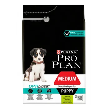 

Сухой корм Purina Pro Plan для щенков средних пород с чувствительным пищеварением, ягнёнок с рисом, пакет, 3 кг